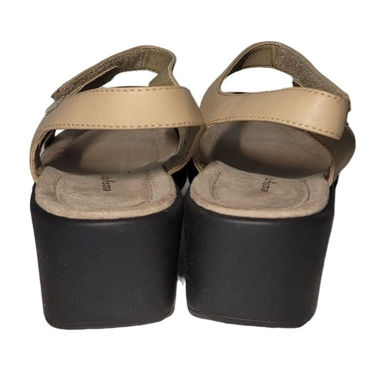 Women's Easy Spirit Anti-Gravity Taupe Leather Sandals