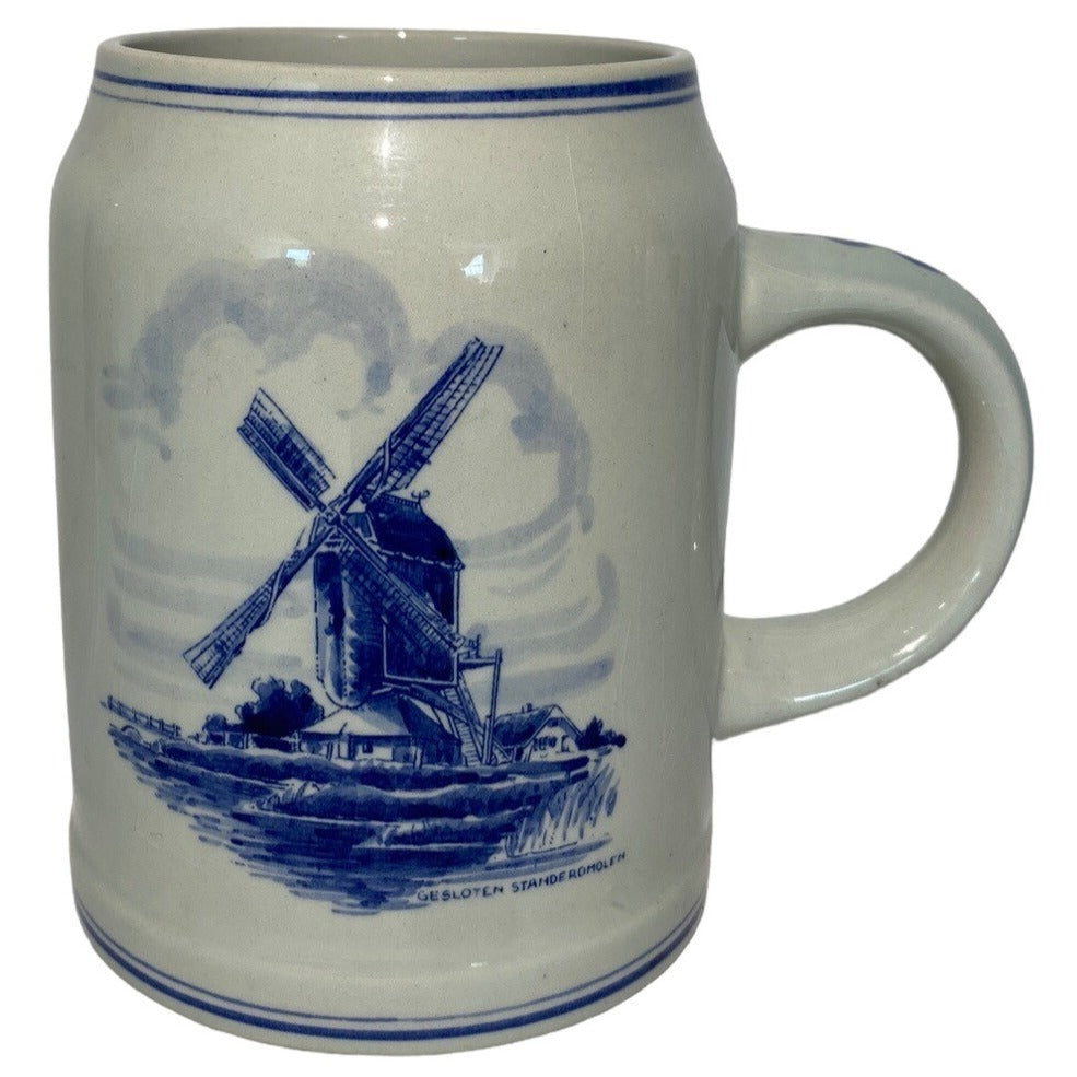 Vintage, Rare Delftware Dual Design Amsterdam, Holland Stein Mug