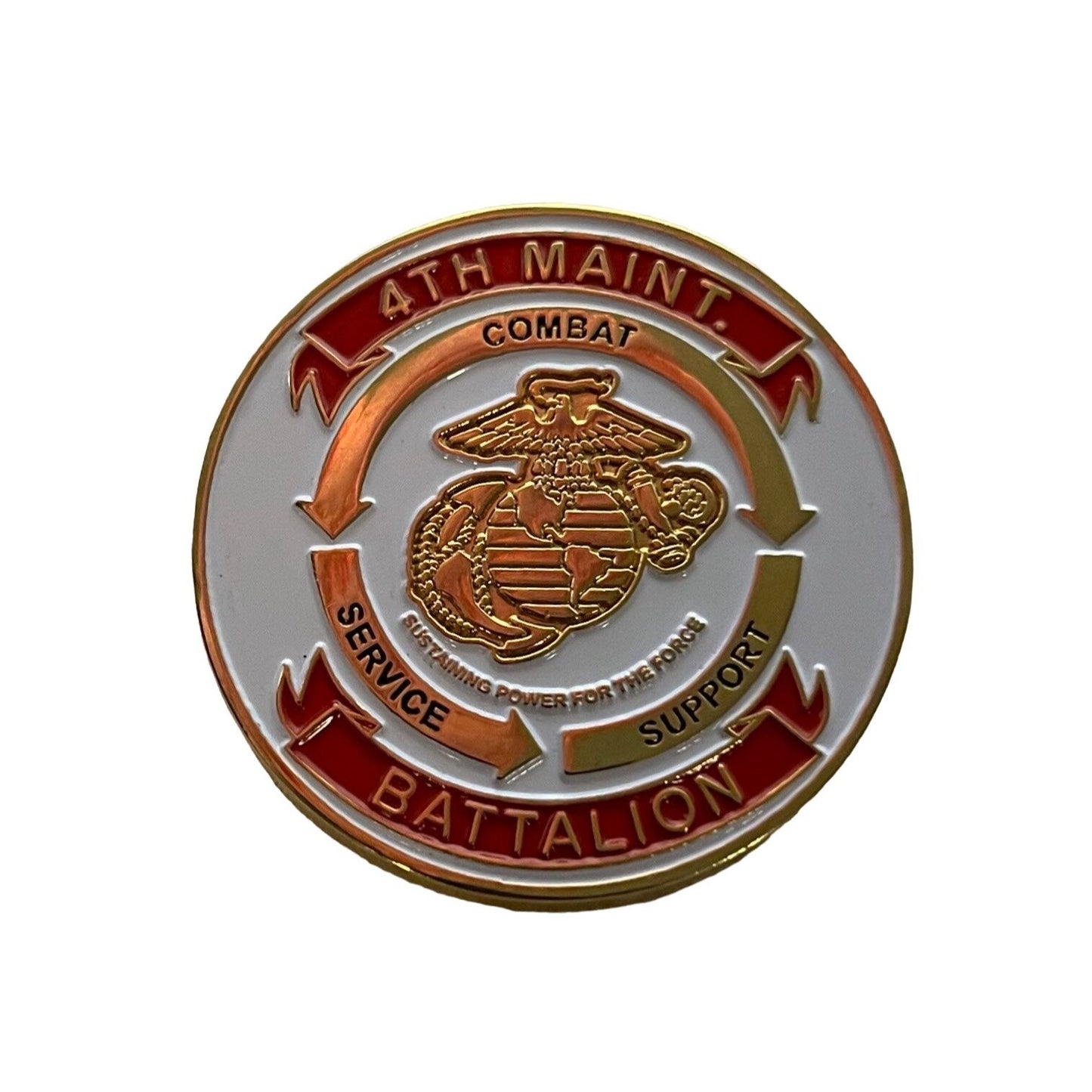 Lot of 4 US Marine Corps 4th Maintenance Battalion - Marine Corps Ball Challenge Coins